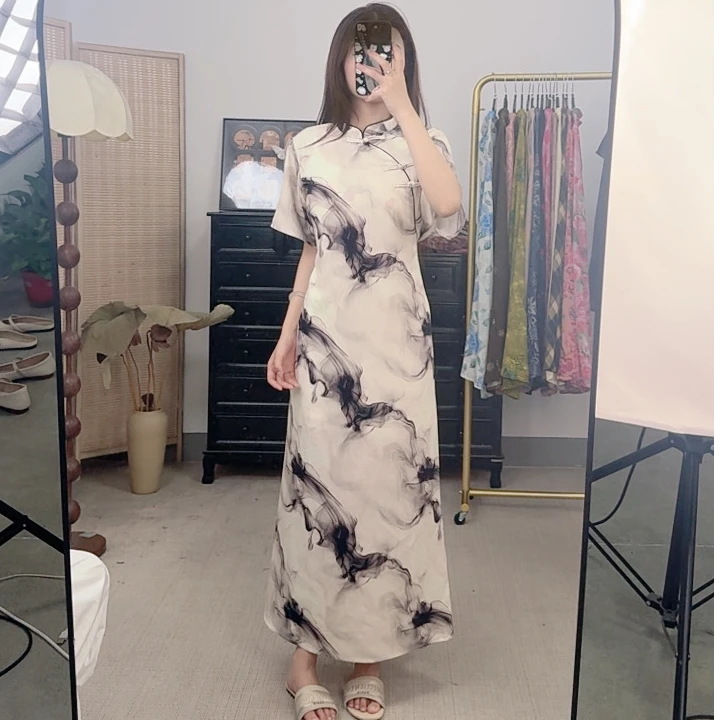 花筵笑【A8102】2025新中式旗袍新款