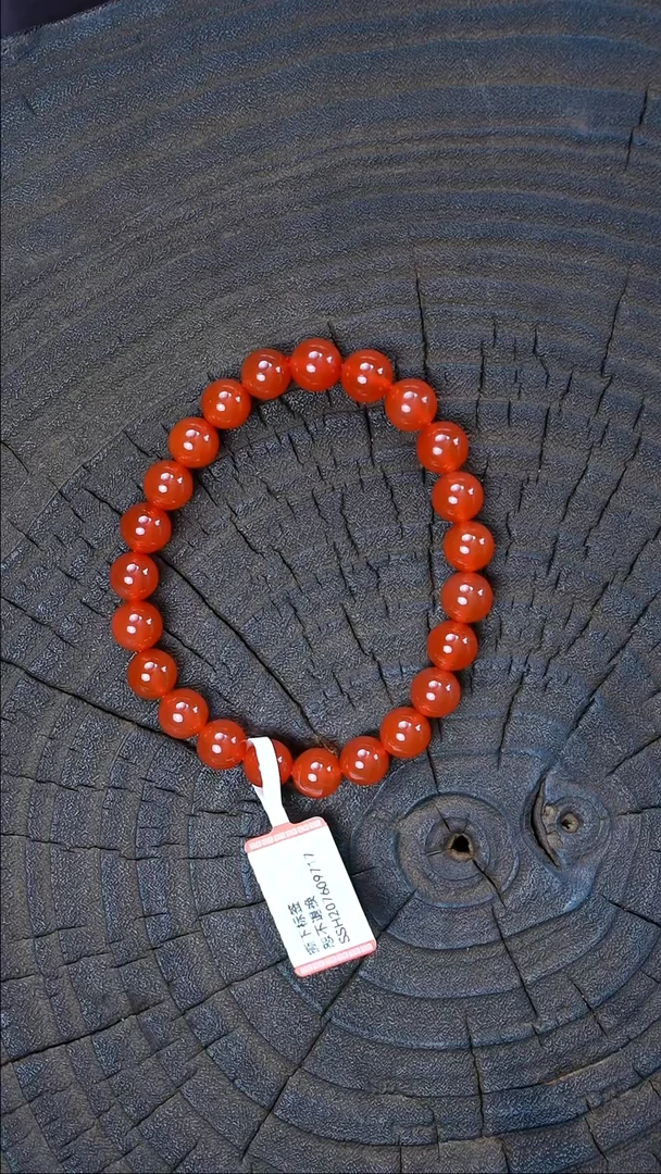 未镶嵌手串南红玛瑙无胶无裂保山原矿8.5mm+9717