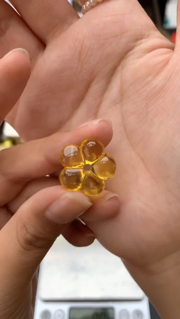 【闪购商品】琥珀珠宝奇石未镶嵌101f琥珀蜜蜡花粉气泡小坑介意勿拍