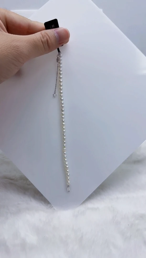 银S925镶嵌淡水珍珠DA b632 手链4-5