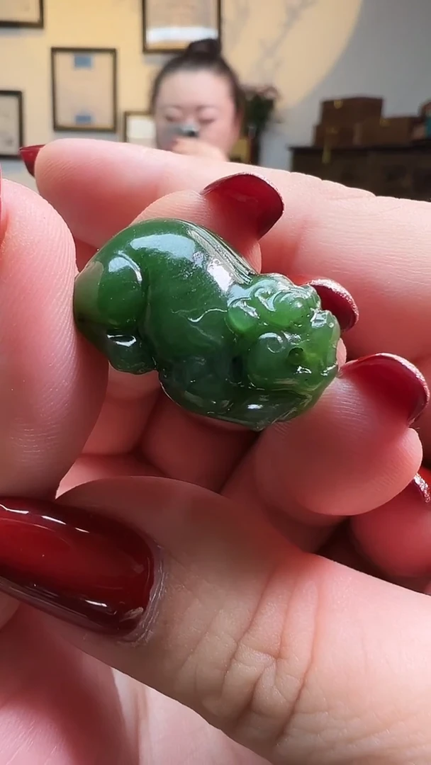 颈饰未镶嵌和田玉碧玉貔貅吊坠