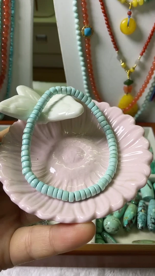 未镶嵌绿松石珠宝奇石5.1mm直切手串