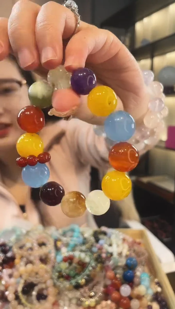 未镶嵌手串水晶橘子海多宝手串