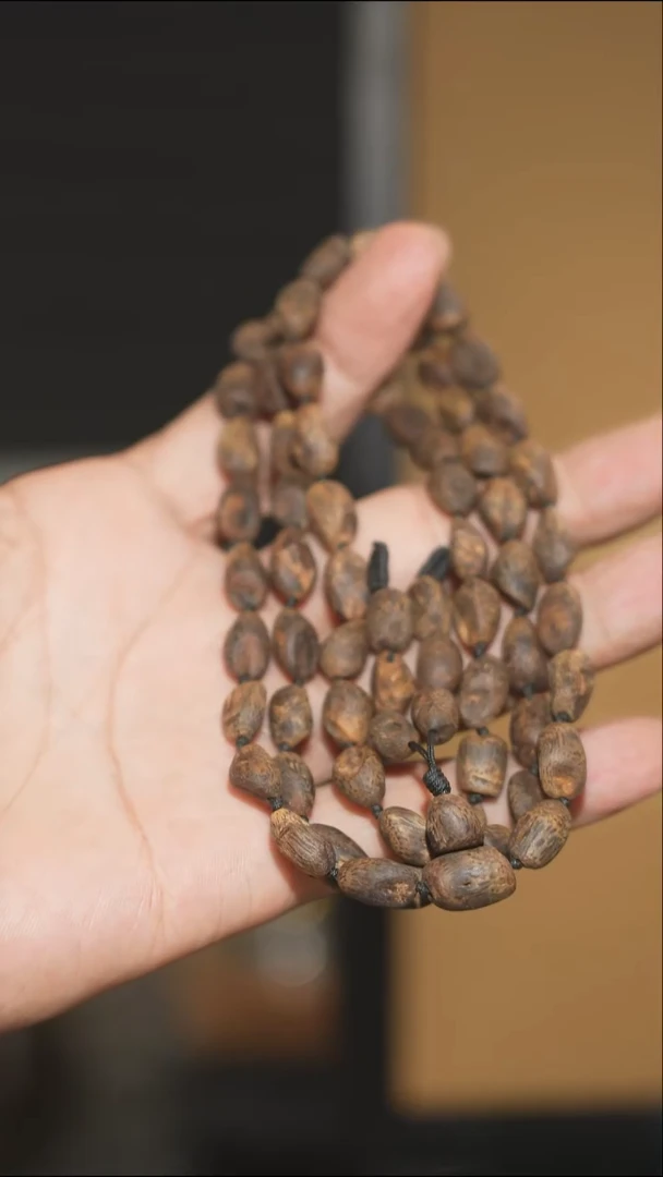 沉香手串南绿奇楠沉水树丁虫漏长串24克