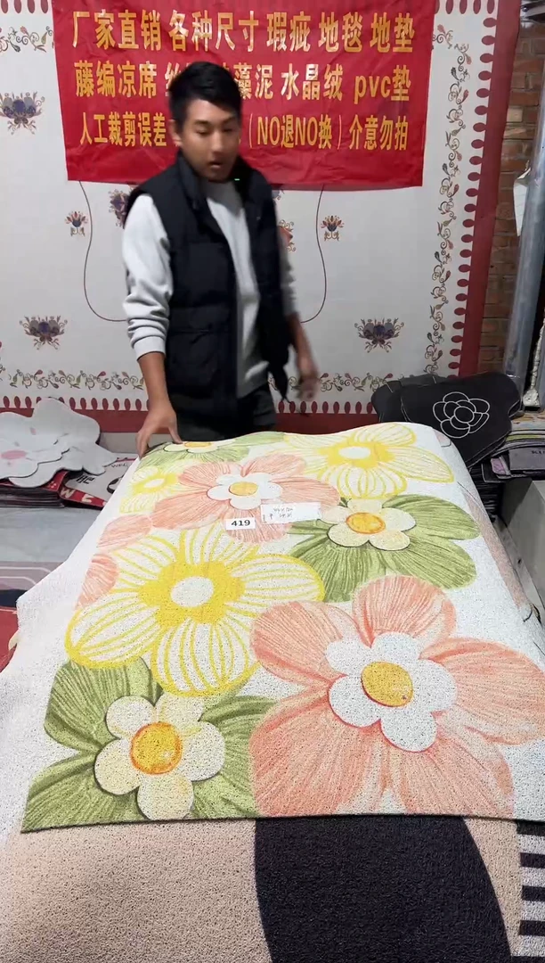 不退不换瑕疵丝圈地毯80*120cm419