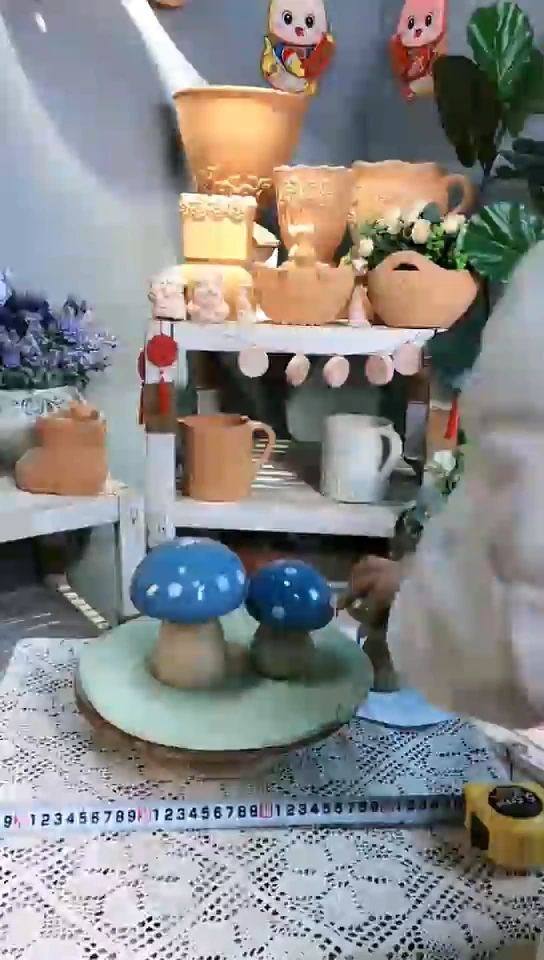【闪购商品】红陶蓝色蘑菇