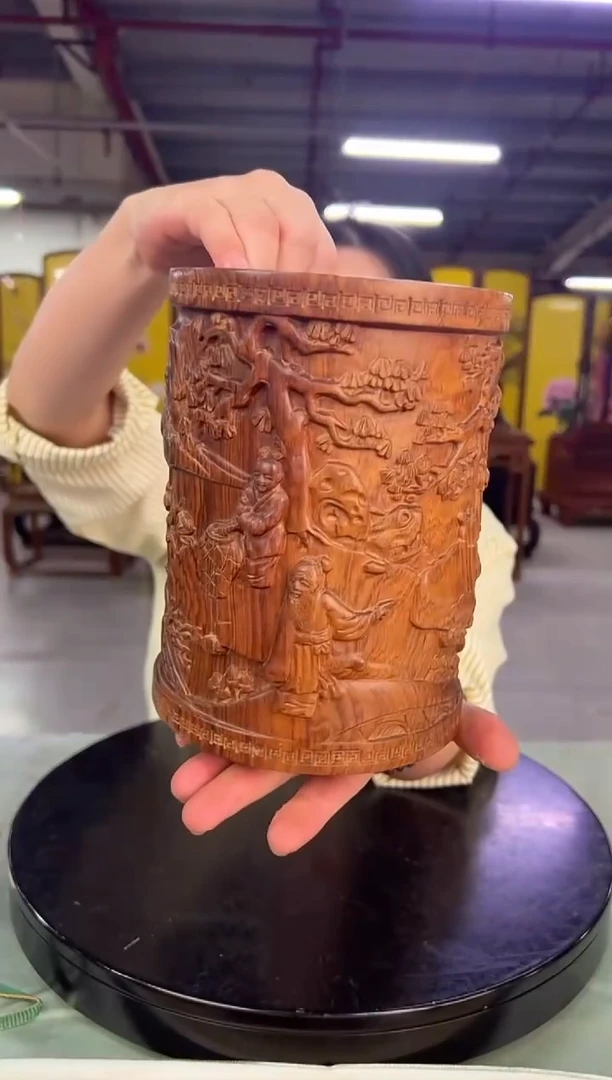 木孙*盛DY10405-P7MK-松荫高士图笔筒