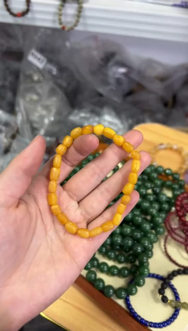 【闪购商品】蜜蜡手链未镶嵌磨砂老蜜蜡随行款手链[0621]