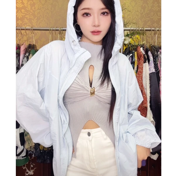 1874夏季美式女士防晒外套上衣速干冲锋衣皮肤衣