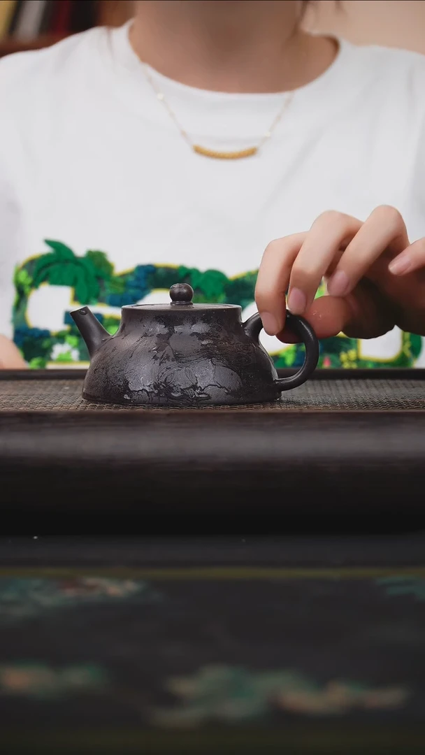 茶壶紫砂金砂天青  忘忧