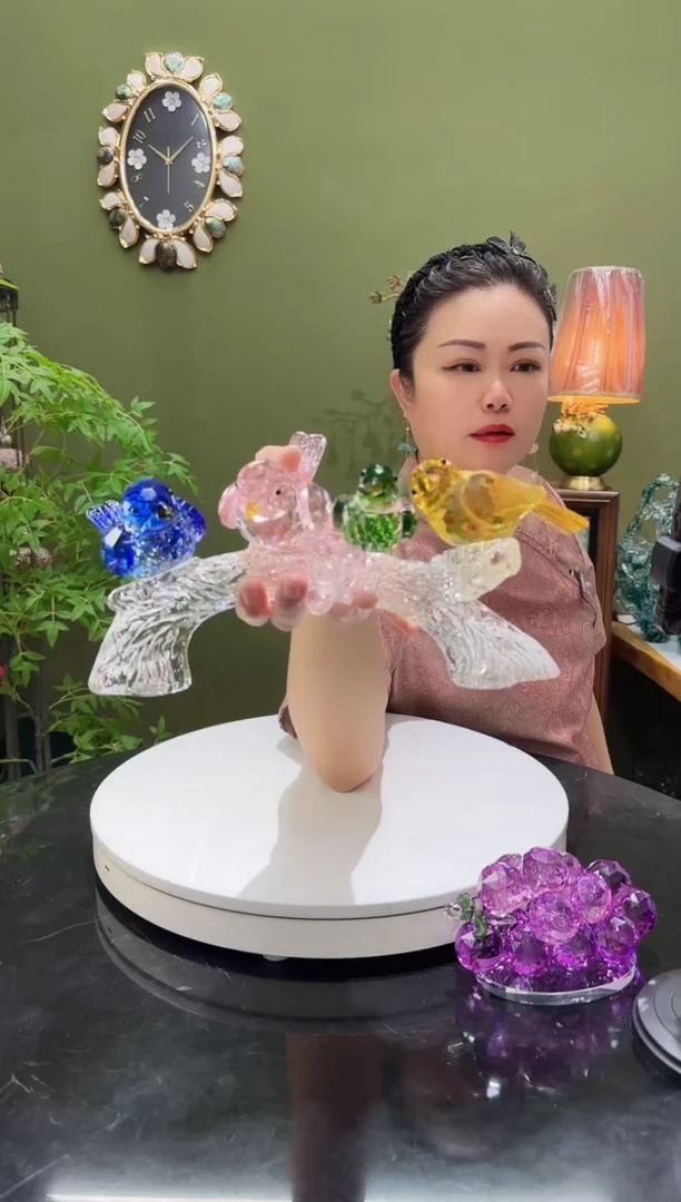 人造水晶喜上眉梢  K9水晶摆件