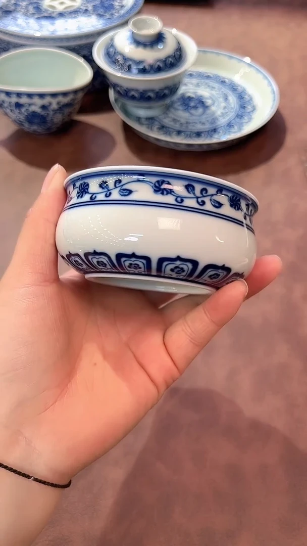 镹曰陶柴窑手工手绘青花