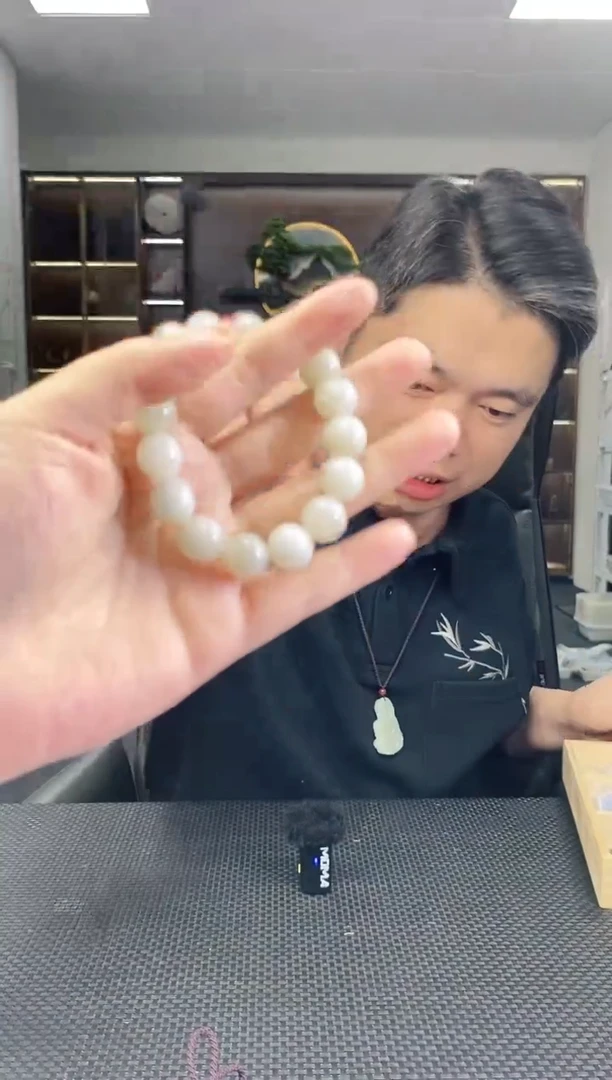 颈饰未镶嵌和田玉圆珠卡12手串清货2