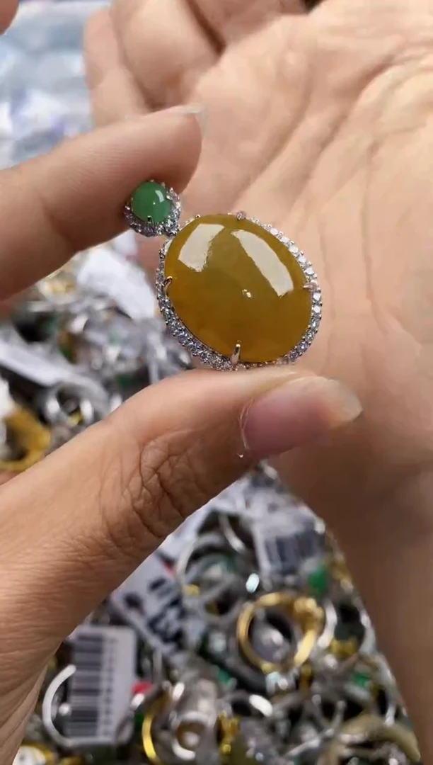 银S925镶嵌戒指翡翠888---7