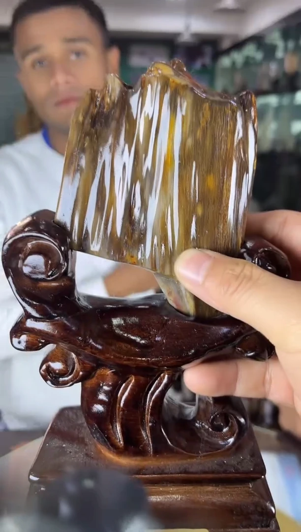 未镶嵌珠宝奇石硅化玉缅甸天然树化玉精品居家摆件