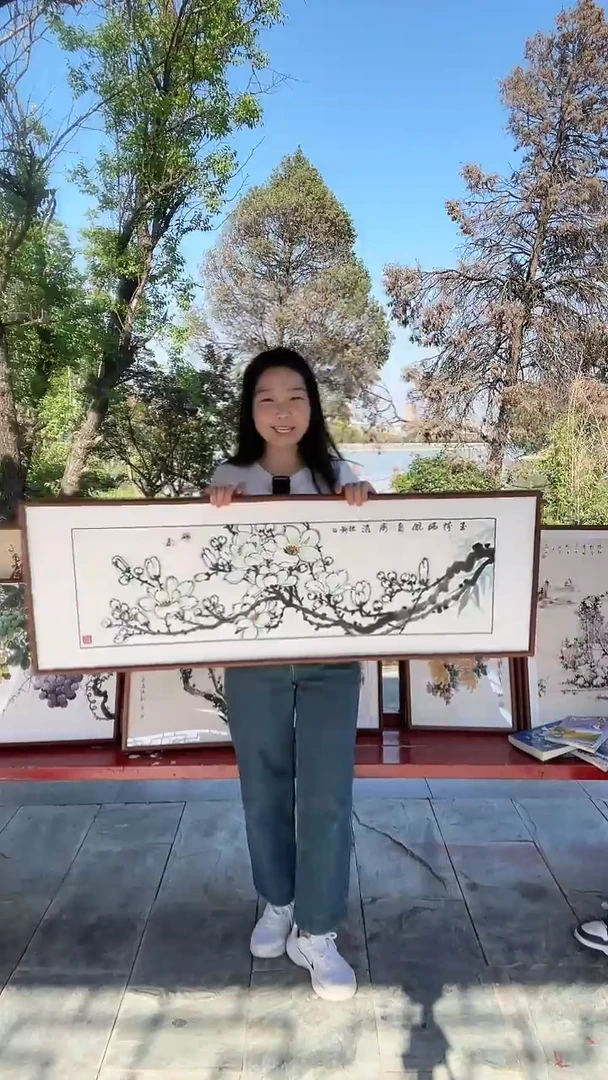 国画42*122实木画框顺丰包邮手绘