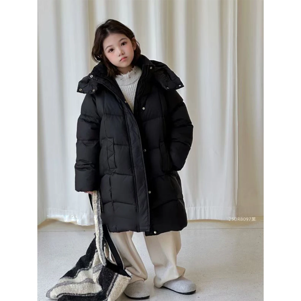冬季儿童长款连帽羽绒服显瘦百搭外套