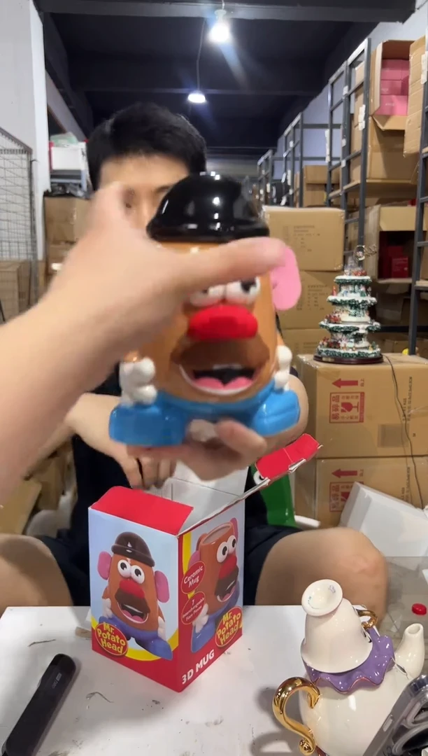 瓷片diy原盒土豆先生水杯 眼睛会裂开