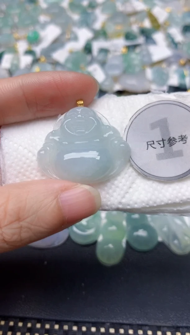 颈饰18K金镶嵌翡翠天然缅甸A货翡翠