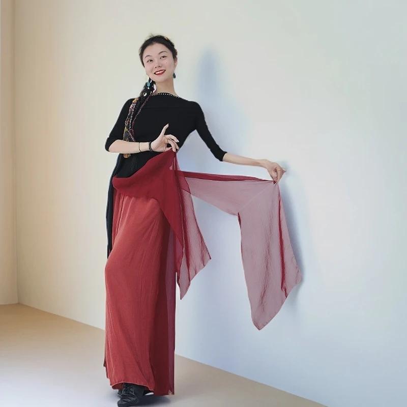 【李冠老师专属】古典舞练功服阔腿裤女飘逸现代舞演出服成人舞蹈裤