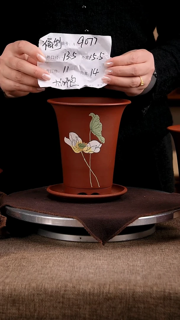 紫砂花盆花卉工艺9077+z