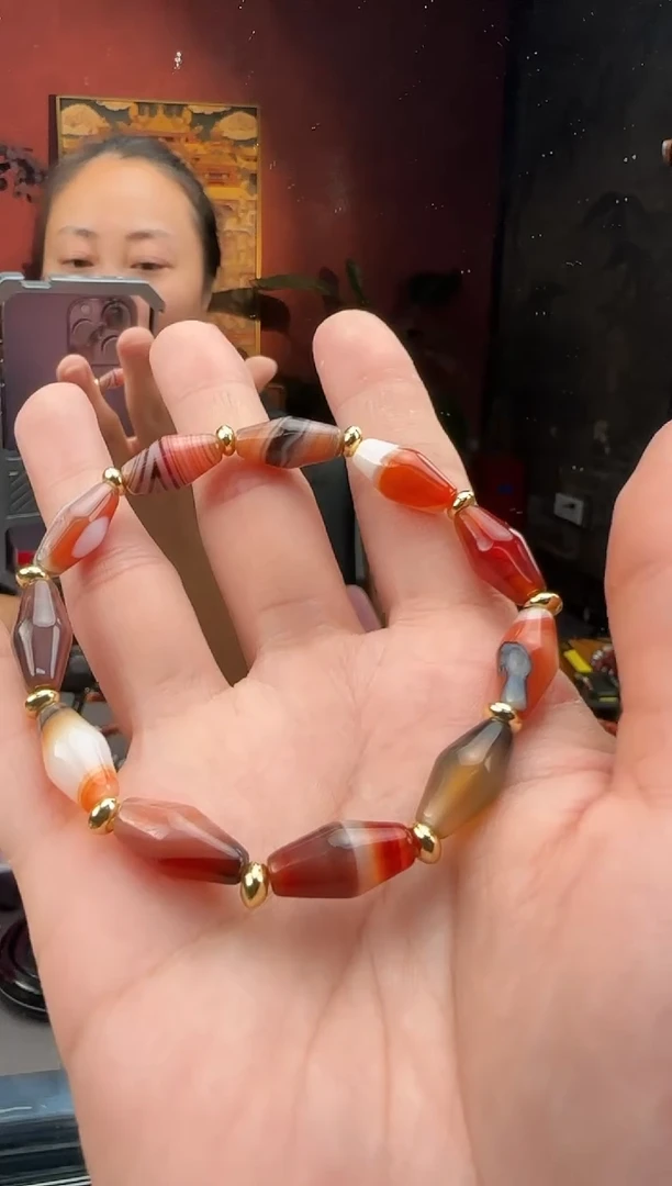 玛瑙/玉髓颈饰未镶嵌-1111 -334颜色状态多样性发货