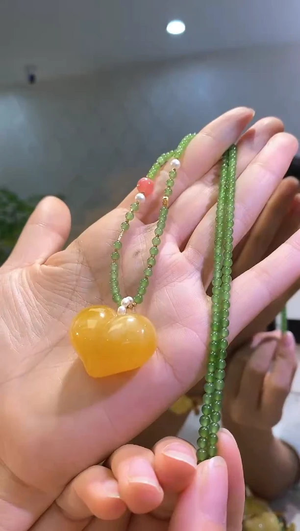 裸石琥珀18K金镶嵌天然琥珀蜜蜡首饰