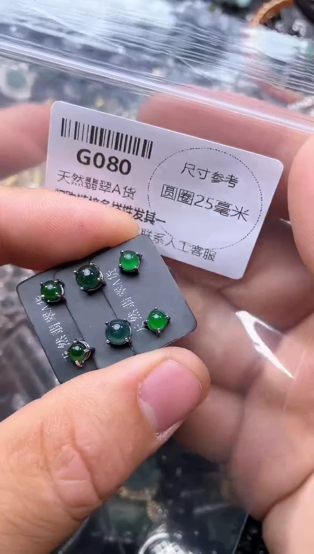 【闪购商品】翡翠颈饰未镶嵌G080耳钉 多样性发其一