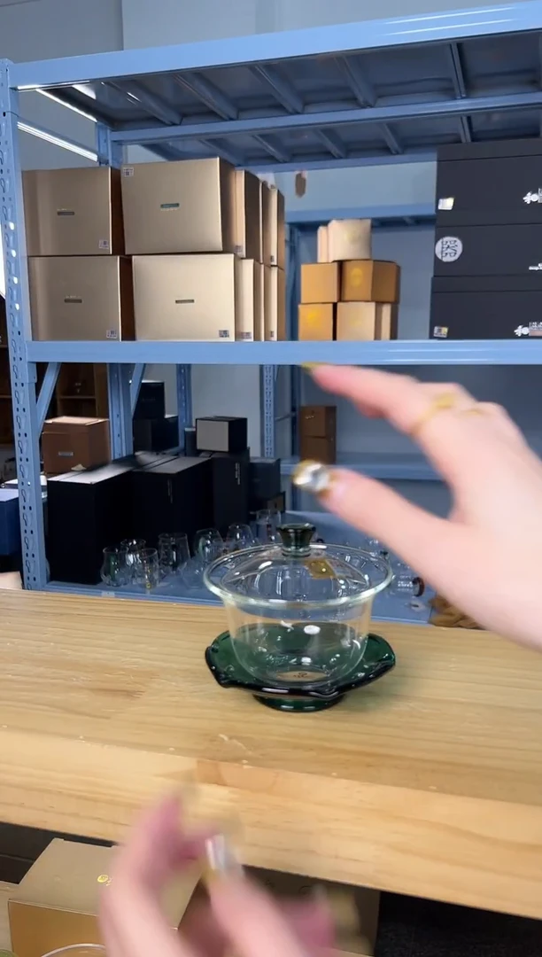 禾器 禅语盖碗 墨绿