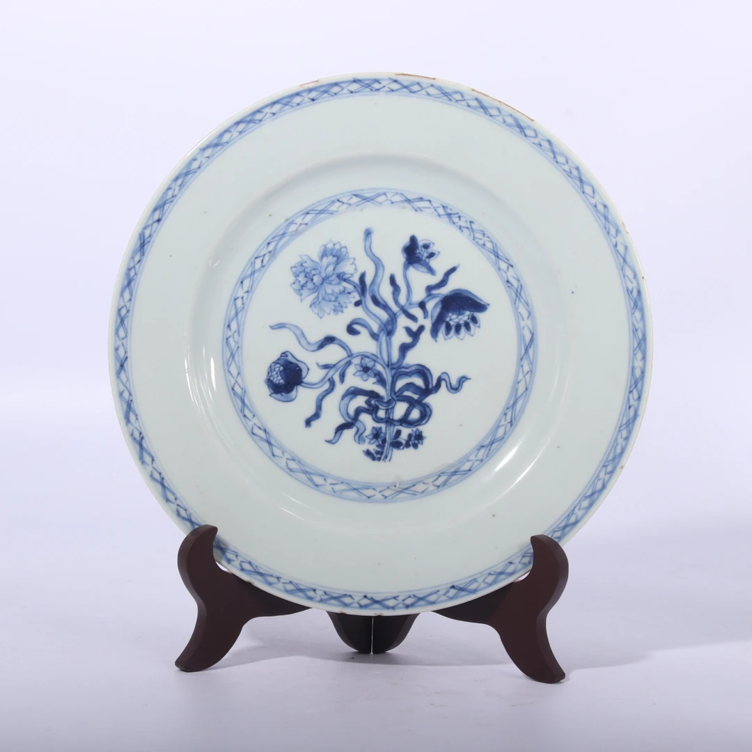 青花花卉纹盘    H312-036