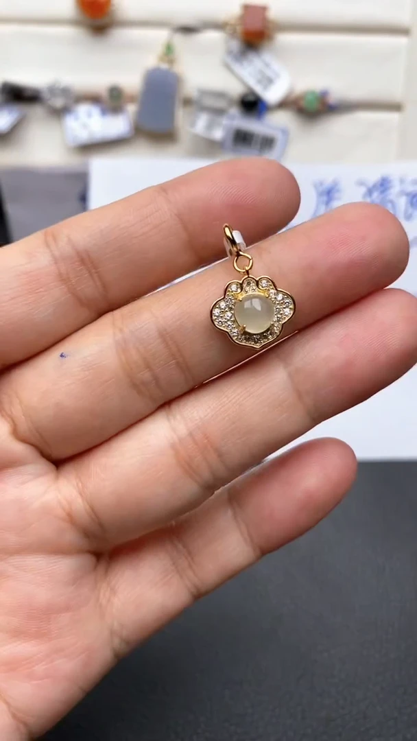 银S925镶嵌戒指翡翠1