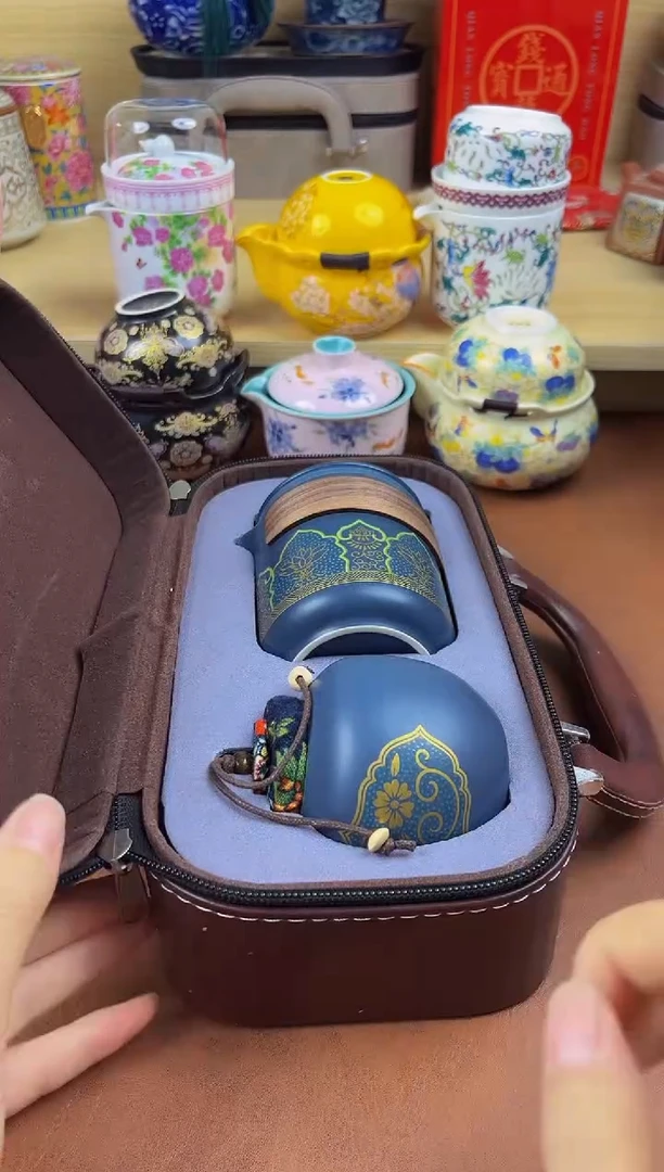 陶陶瓷茶具摆件旅行套组