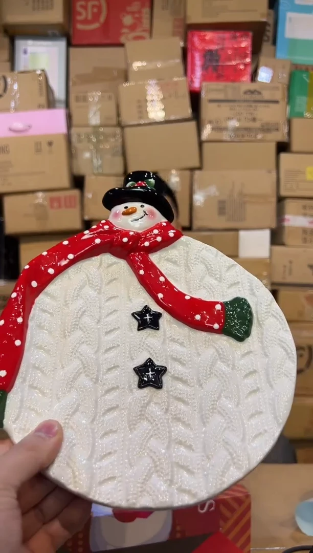 【闪购商品】杯特雷西原盒雪人盘子A