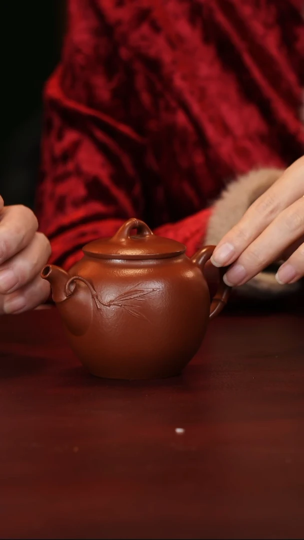 茶壶紫砂何华林--手工--文竹