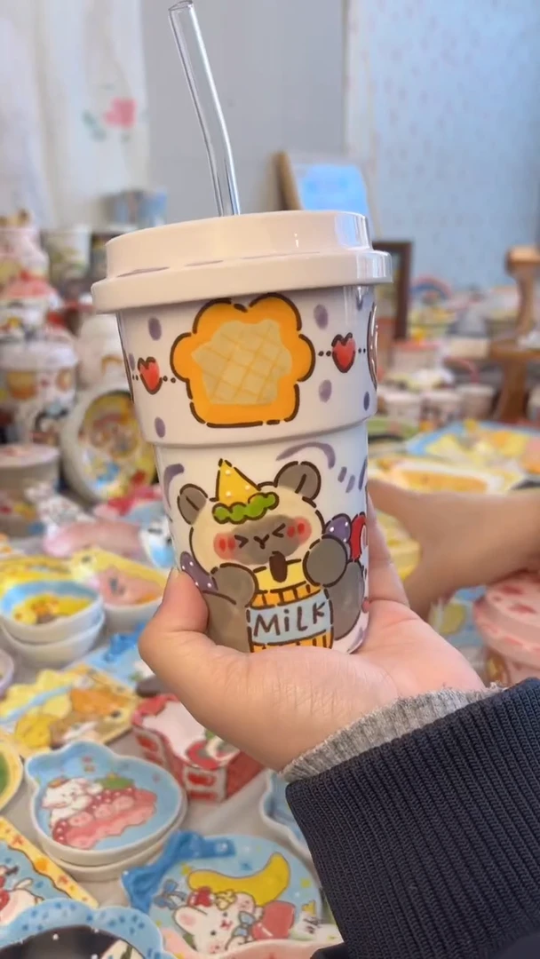 摆件陶景德镇陶瓷手绘