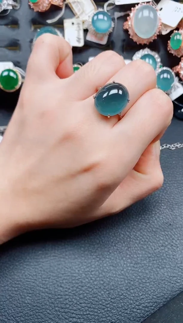 银S925镶嵌戒指翡翠翡翠