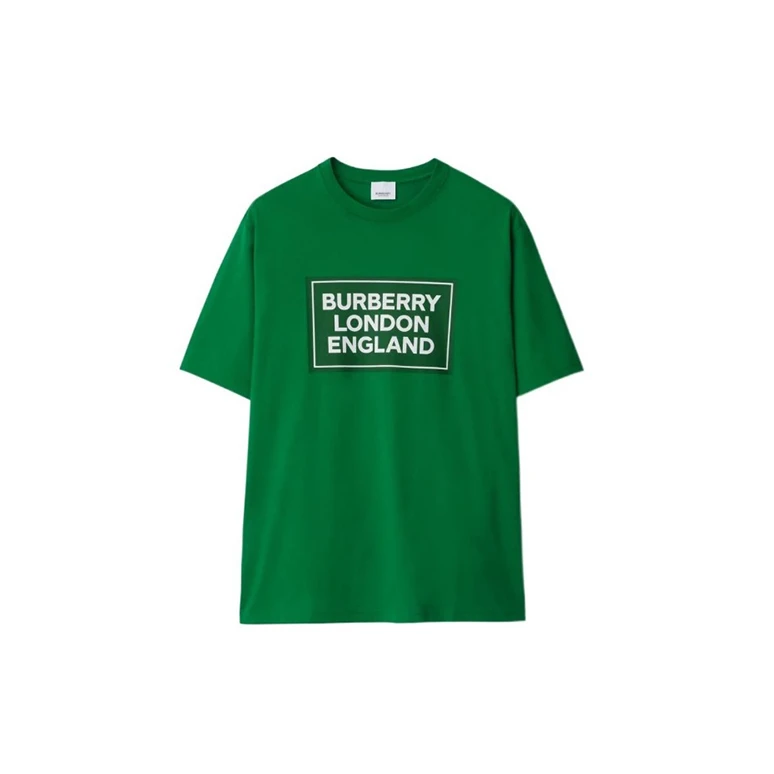 Burberry/博柏利 男女绿色棉质字母印花Logo圆领短袖T恤80929491