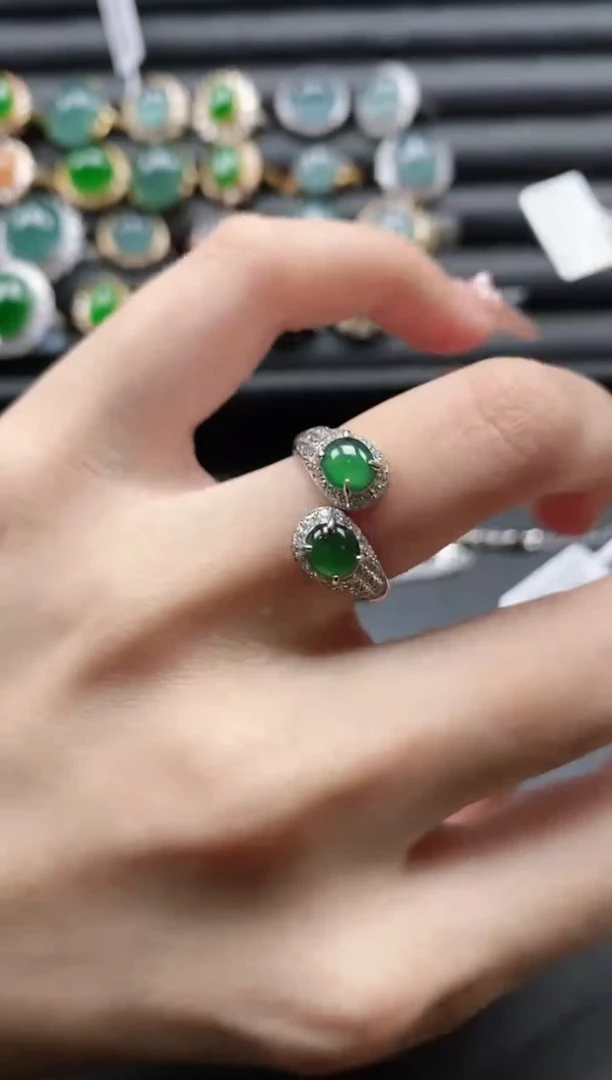 【闪购商品】翡翠戒指银S925镶嵌51151