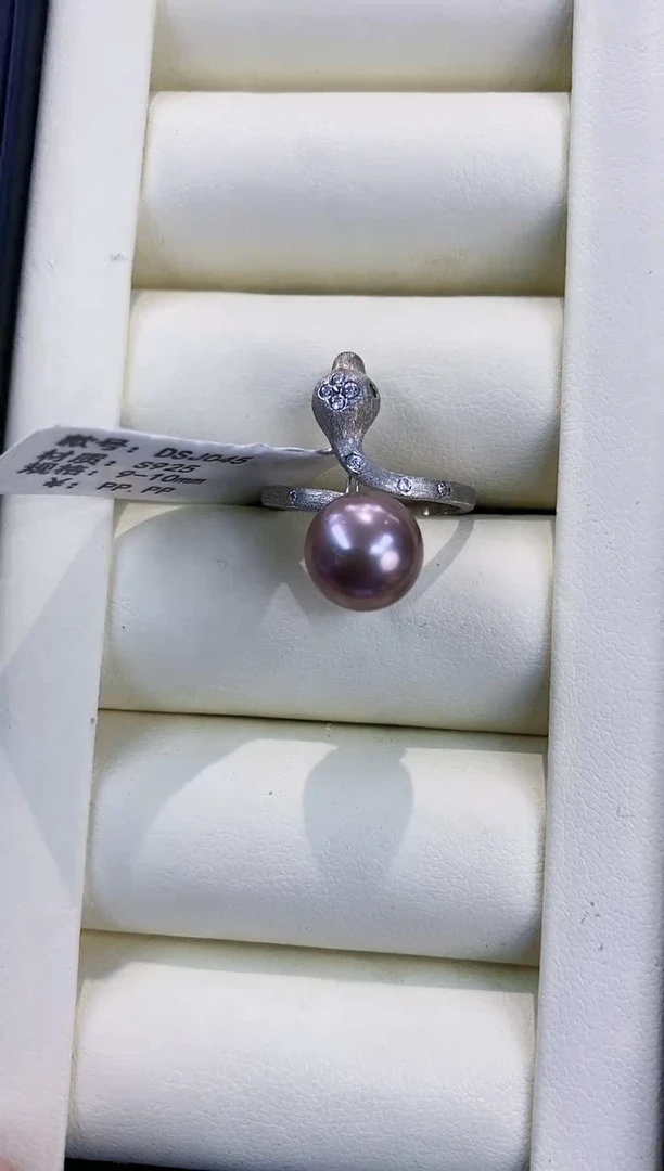银S925镶嵌戒指淡水珍珠Y淡水戒指