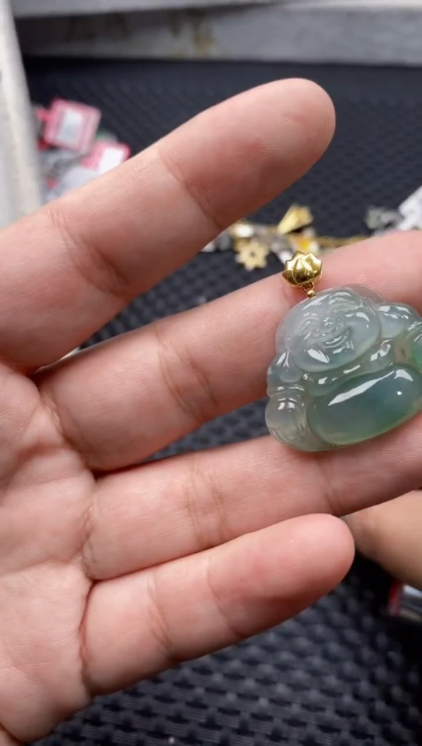 【闪购商品】翡翠戒指18K金镶嵌66666---5