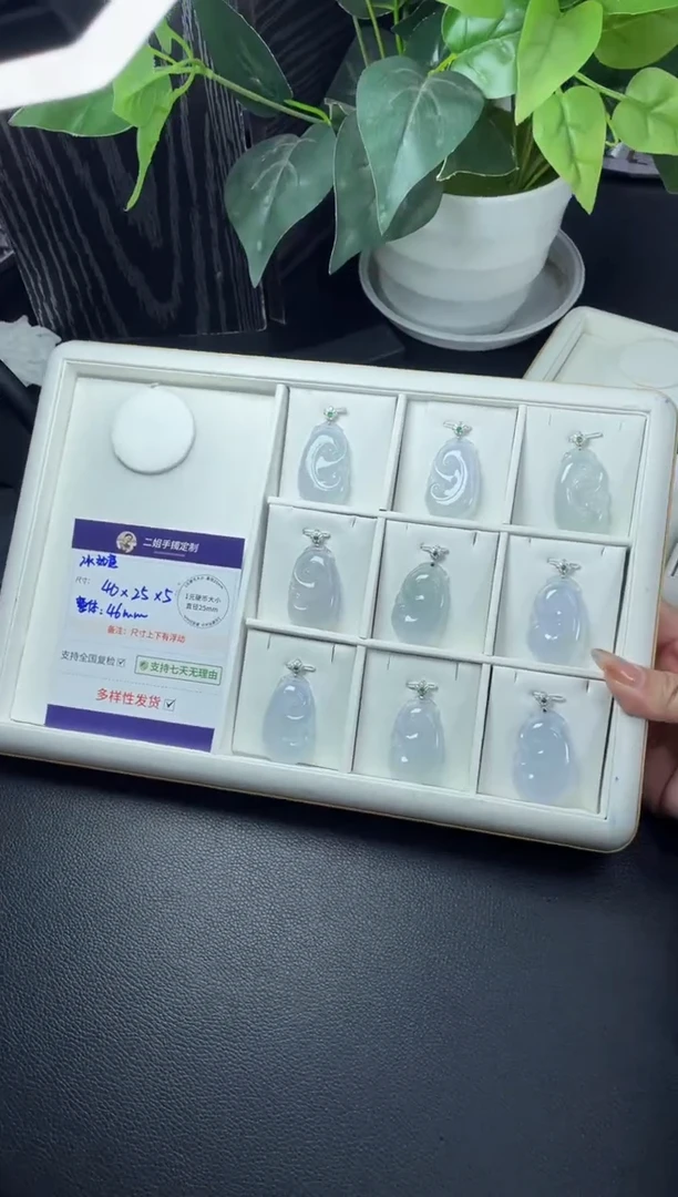 18K金镶嵌挂件翡翠高货如意FL87多样性发其一CP配绳