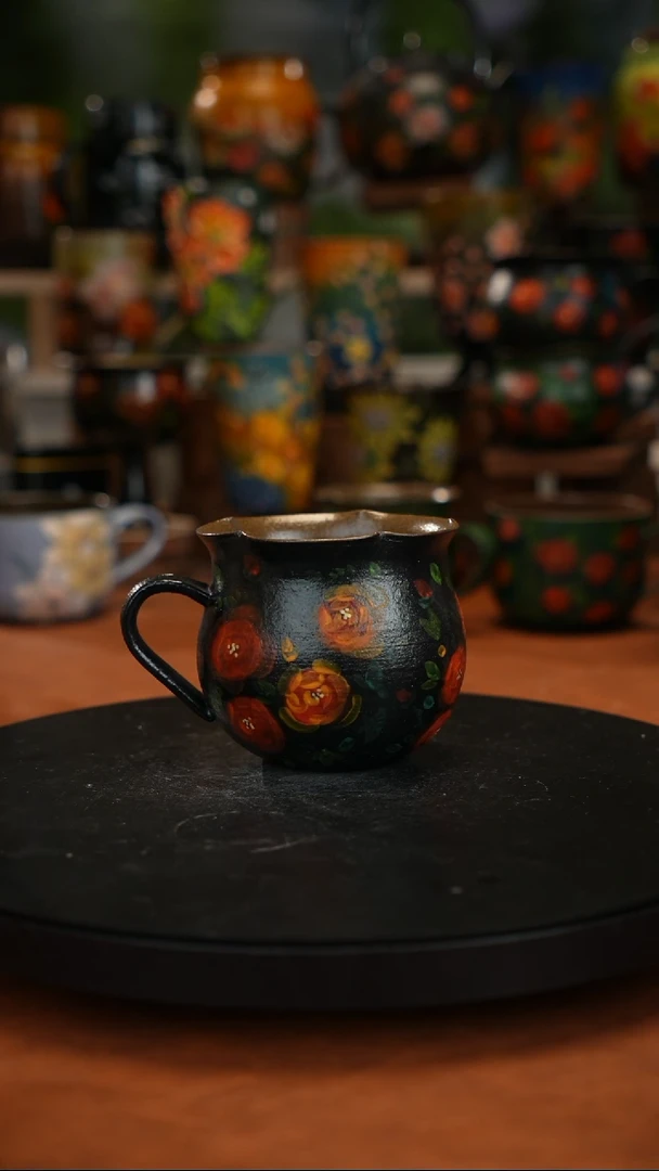 紫砂油画手绘釉下彩