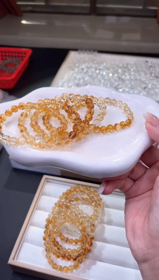 /未镶嵌水晶渐变黄塔晶7mm