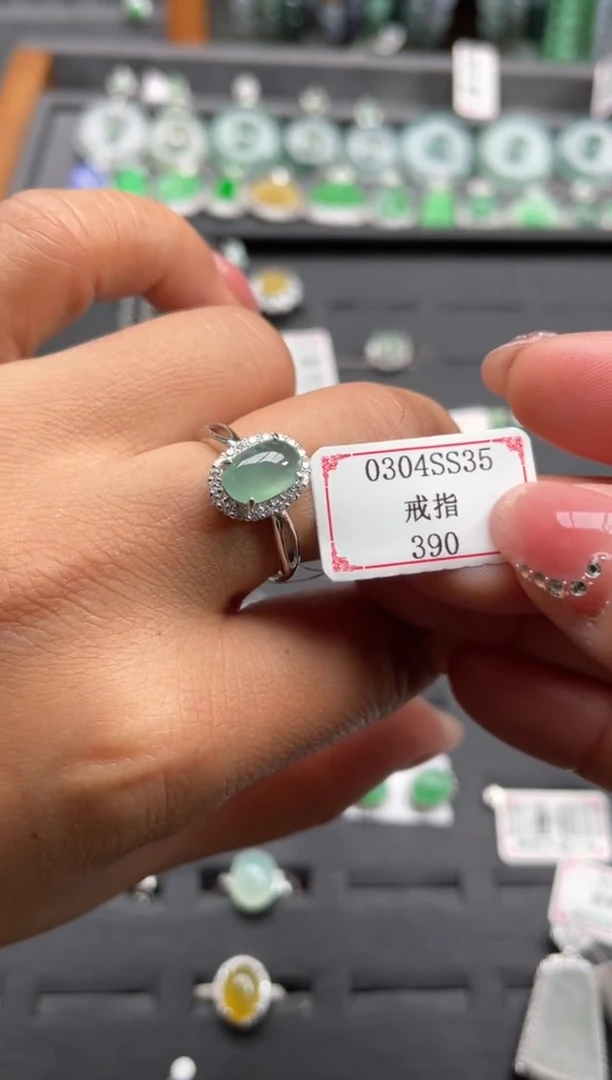 【闪购商品】翡翠戒指银S925镶嵌0304SS35