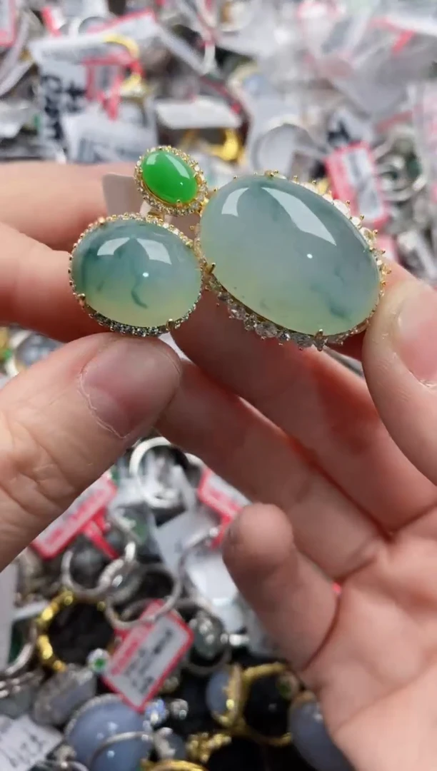 银S925镶嵌戒指翡翠3333----10