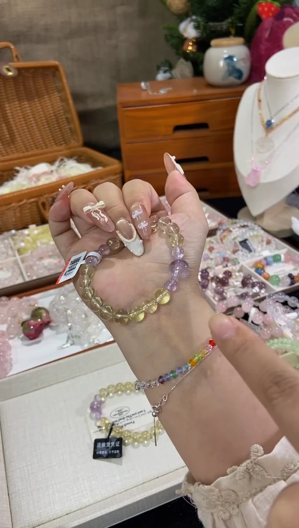 水晶手链未镶嵌孤品捡漏均匀瑕疵介意勿拍