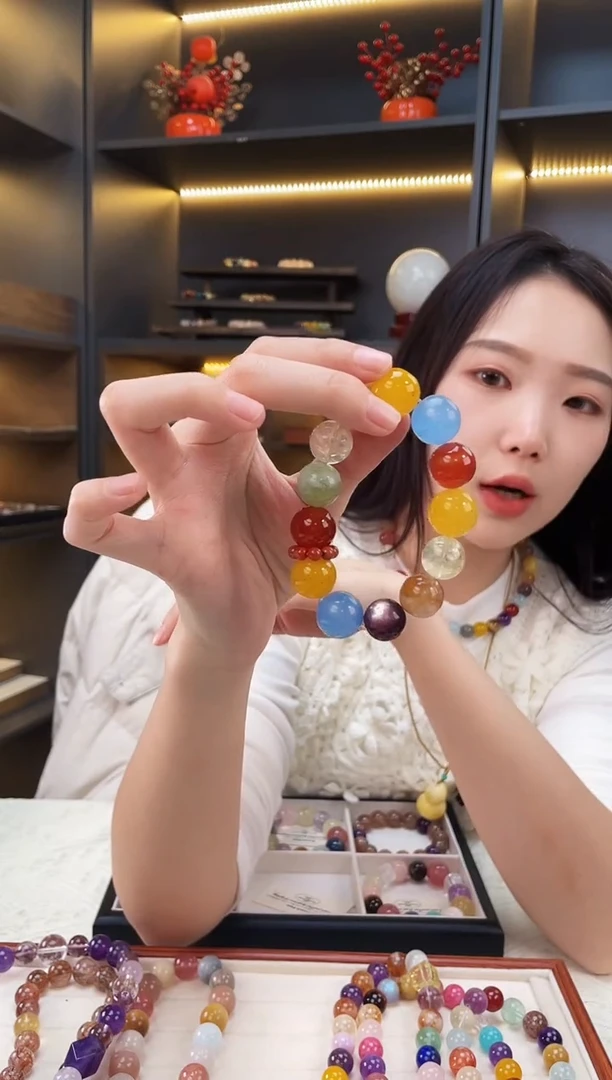 未镶嵌手链水晶橘子海多宝手串
