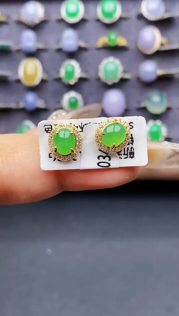 银S925镶嵌戒指翡翠2569