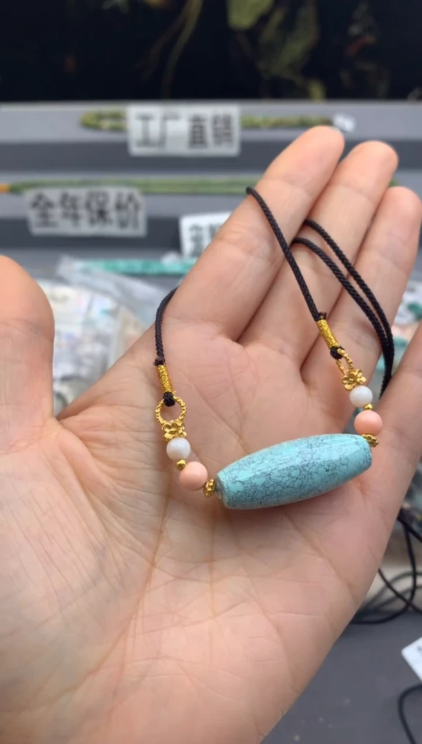 未镶嵌绿松石锁骨链茜.B134