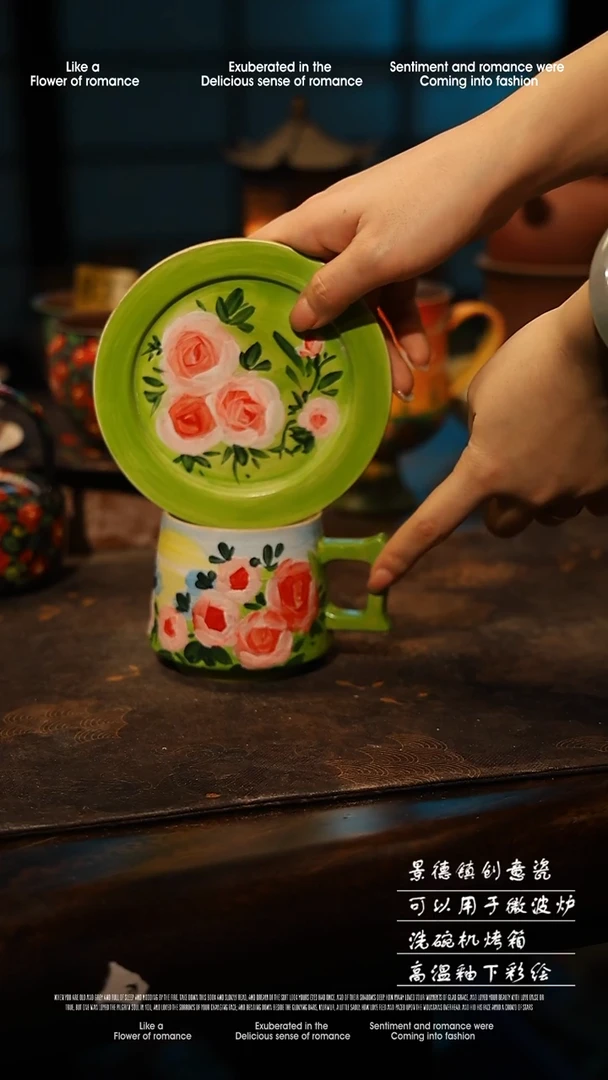 陶瓷景德镇高温釉下彩手工手绘款式